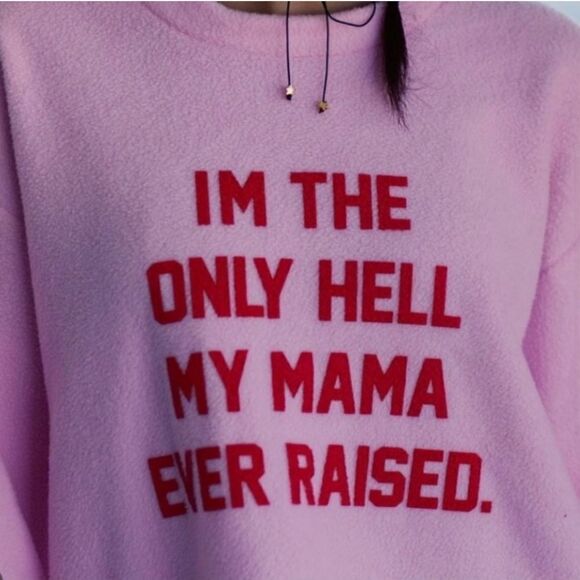 Dolls Kill "I'm The Only Hell My Mama Ever Raised" Pullover Fleece Sweat… - Picture 7 of 9